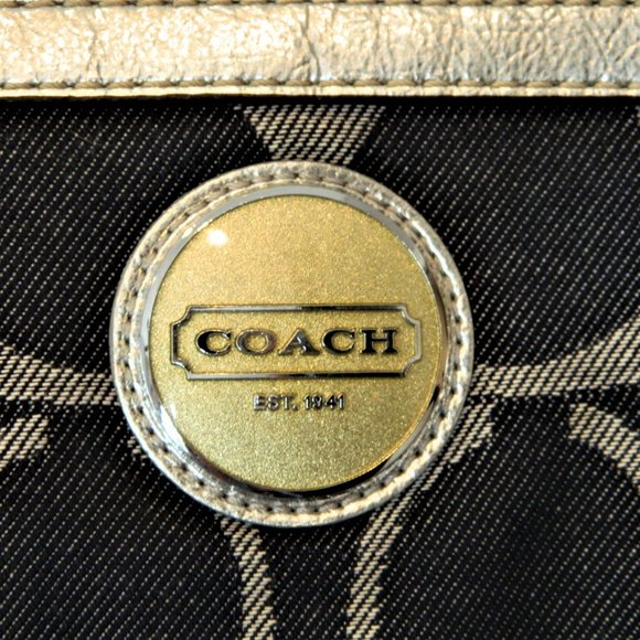 Coach Denim and Silver Zip Tote with Wallet - Picture 3 of 15